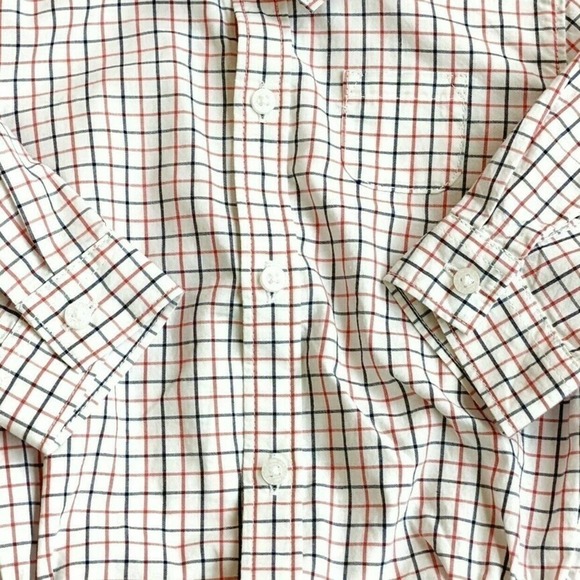 Janie & Jack 0-3 Months Button Up Shirt Bodysuit Fall Holiday Black Orange Plaid - Picture 3 of 6